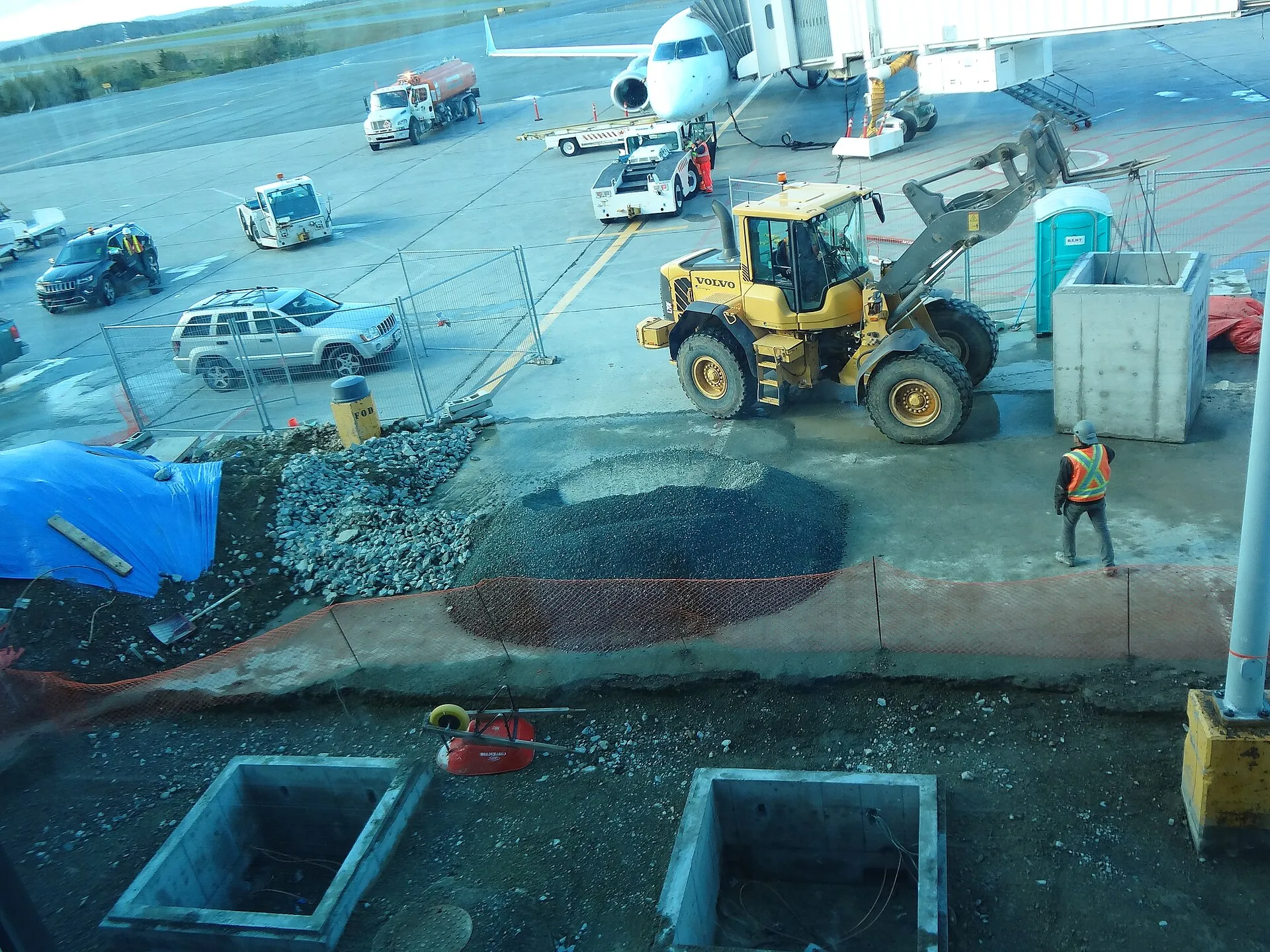 Construction site with crane